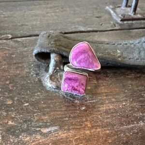 Sterling silver Purple Spiny Adjustable Ring